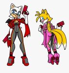 Rouge And Tails As Bayonetta - Tails In Rouge Costume, HD Pn