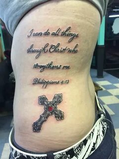 Philippians 4:13 rib tattoo Tattoos and piercings, Rib tatto