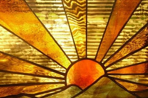 sunset stained glass