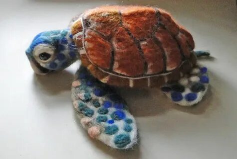 Security Check Required Felt turtle, Needle felted animals, 