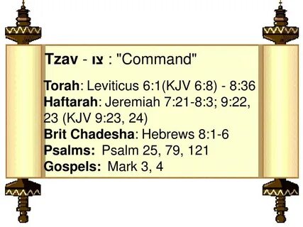 PPT - Torah : Leviticus 6:1(KJV 6:8) - 8:36 Haftarah : Jerem