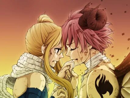 Wallpaper Natsu X Lucy, Tears, Scarf, After Fight, Fairy Tai
