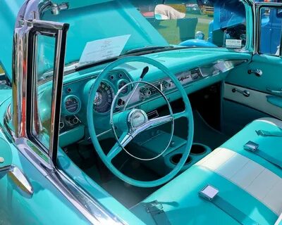 1957 Chevy Bel Air turquoise blue dashboard with matching st