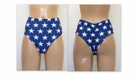 American Flag bikini bottoms,High waisted bikini,Swimwear,Sw