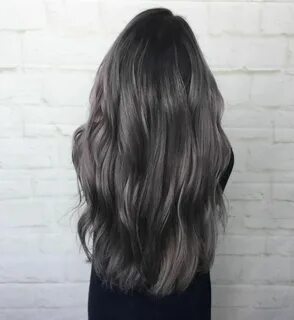 Dark smoky grey Aveda hair color by Aveda Artist Brittany Ca