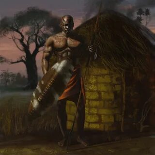 Men of Color In Fantasy Art - Concept African Warrior by Ale