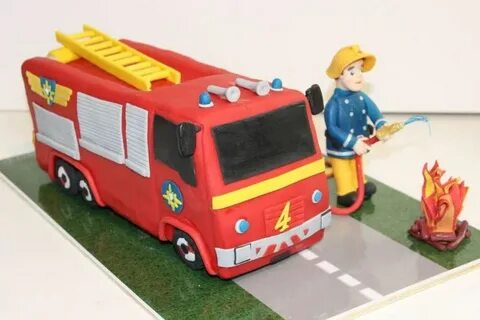 Feuerwehrauto-Sam-Torte mit Kinderschokoladen-Ganache - Feue