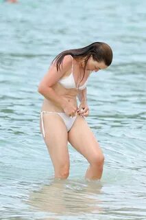 Melissa George - In white bikini on the beach in St. Barts-0