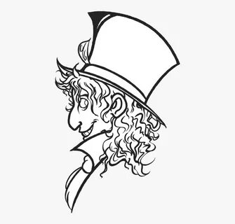 Mad Drawing Face - Mad Hatter Hat Drawing , Transparent Cart