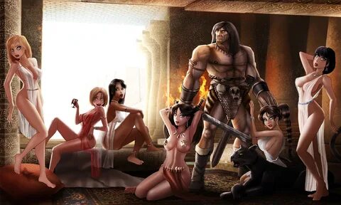 Conan in the secret harem of Shem by raulovsky Cartoon 2D CG