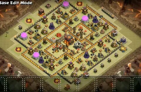 Town Hall 10 Best War Base CoC Desain, Tata letak