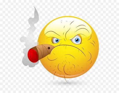 Pin - Old Smoking Man Cartoon Emoji,Smoke Emoji - free trans