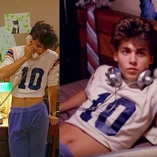 Johnny Depp wearing a crop top in Nightmare on Elm Street, 1