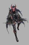 f Tiefling Ranger Leather Cloak Longbow Personnages fantasti
