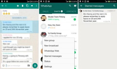 Whatsapp for Android lets you bookmark messages for quick ac