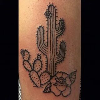 Cactus And Flowers Outline Tattoo in 2020 (With images) Succ