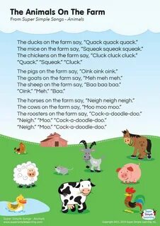 The Animals On The Farm Lyrics Poster Super Simple Farm pres