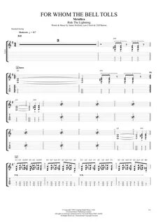 For Whom the Bell Tolls by Metallica - Full Score Guitar Pro