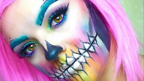 Rainbow Sugar Skull Tutorial Molly Isaacson - YouTube