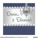 Denim and Diamond Party Invitations Zazzle.com Diamond party
