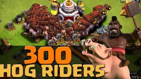 300 x Level 6 Hog Riders Attack!! EPIC RAIDS Dev Build Clash