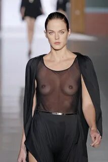 Runway model flashes both boobs