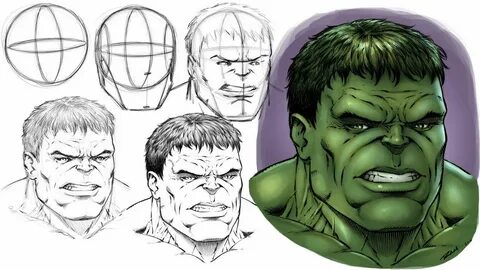 How to Draw the Hulk - Step by Step by robertmarzullo Face d