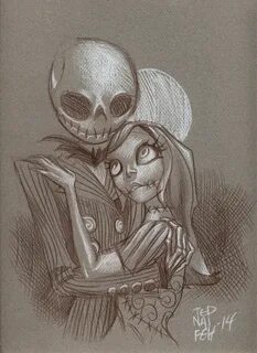 Jack and Sally Nightmare Before Christmas Commission Ted N. 