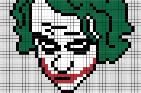 The Joker Pixel Art Pixel art, Minecraft pixel art, Pixel dr