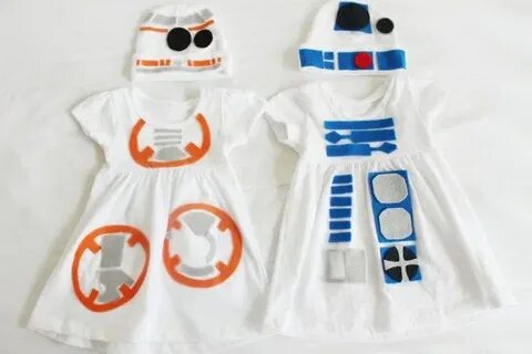 BB8 and R2D2 costume dress for twin babies and toddlers R2d2