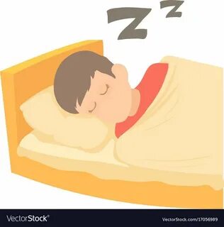 Boy sleeping icon. Cartoon illustration of boy sleeping vect