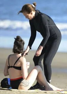 Sigourney Weaver & Charlotte Simpson are Seen at the Beach i