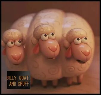 Billy, Goat, and Gruff Three porcelain sheep joined together