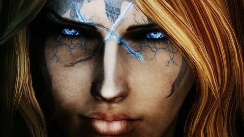 The Elder Scrolls V: Skyrim, Wizard, Blue Eyes Wallpapers HD