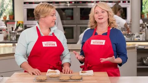 Host Bridget Lancaster goes into the test kitchen with host 