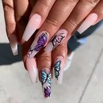 23 Ways to Wear Trendy Butterfly Nails This Summer Purple ac