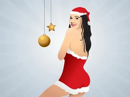 Sexy Christmas Girl Vector Art & Graphics freevector.com