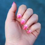 National Pink Day Neon Ombré Manicure - living after midnite