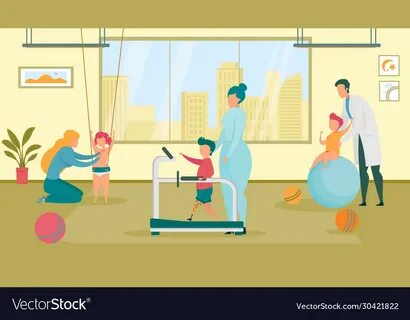 Recreational therapy for kid with special need Vector Image