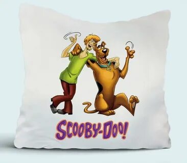 Скуби Ду и Шегги Роджерс (Scooby-Doo) подушка (цвет: белый) 