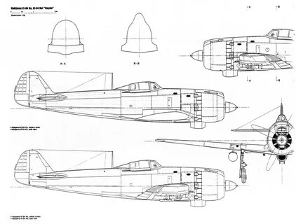 Artwork Nakajima Ki 84 Hayate Hei technical draw - Postimage