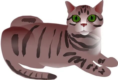 Tabby Cat Clipart Eating - Clip Art Tabby Cat - (960x649) Pn