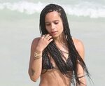 Zoe Kravitz Flashes Underboob in Tiny Bikini in Miami: Pictu