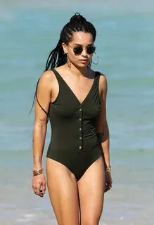 Zoe Kravitz in Black Swimsuit -11 GotCeleb