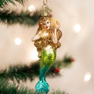 Glitter Embellished Mermaid Christmas Coastal Nautical Tree 