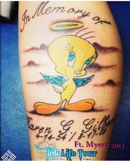 Tweety tatt Tattoo script, Birds tattoo, Grandma tattoos