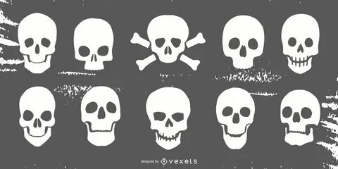 Simple Skull Silhouette Set Vector Download