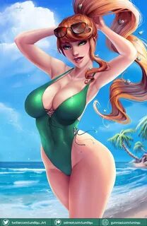 🔞 Sonia at the beach (LumiNyu) Pokemon Sword &... Anime Хент