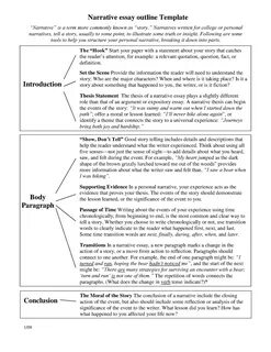 5 paragraph narative essay outline template - The "Hook" Start your paper with a