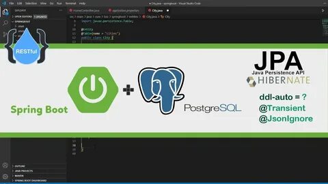 Spring Boot Restful + PostgreSQL + JPA ddl-auto @Transient @